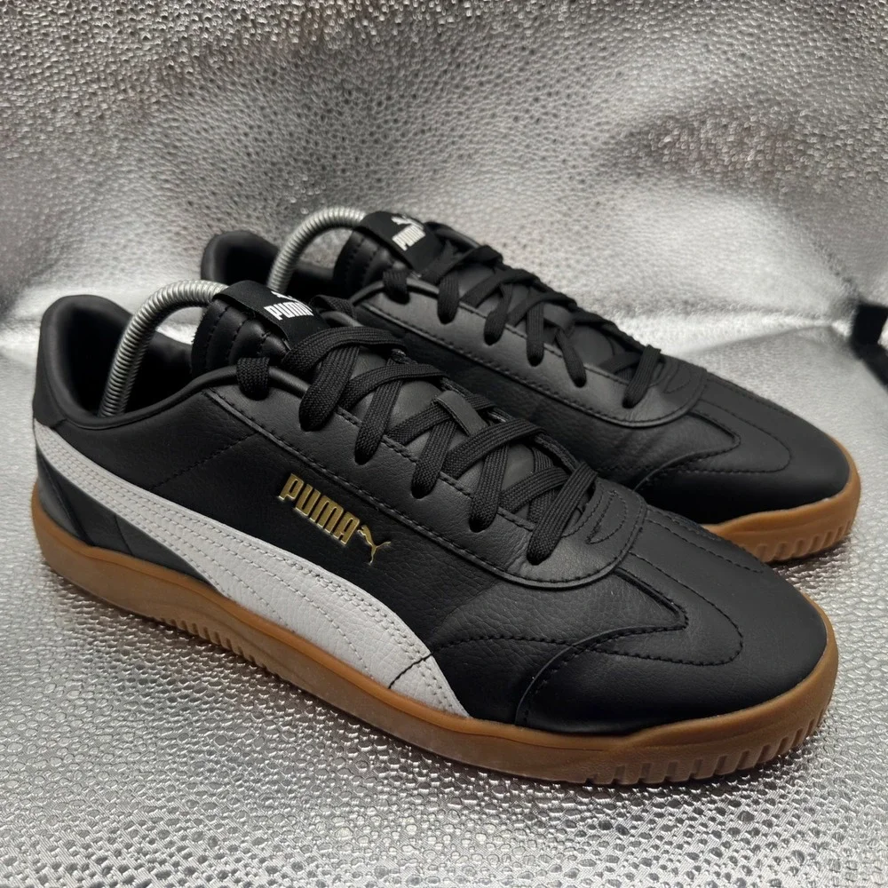 Size 9.5 Puma Super Team Sneakers Mens Black Excellent Gum Sole 389406-05